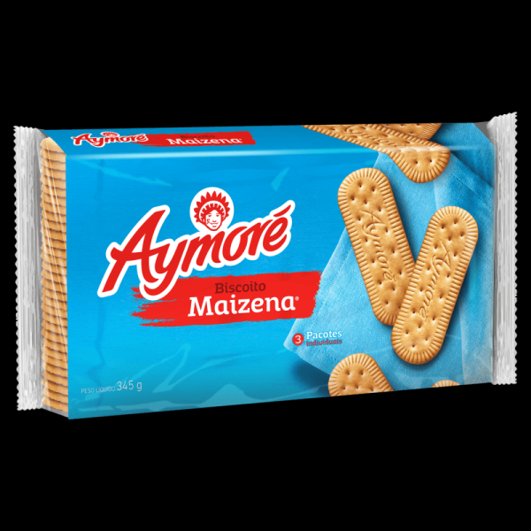 Biscoito Maizena Aymoré Pacote 345g 3 Unidades 115g Cada