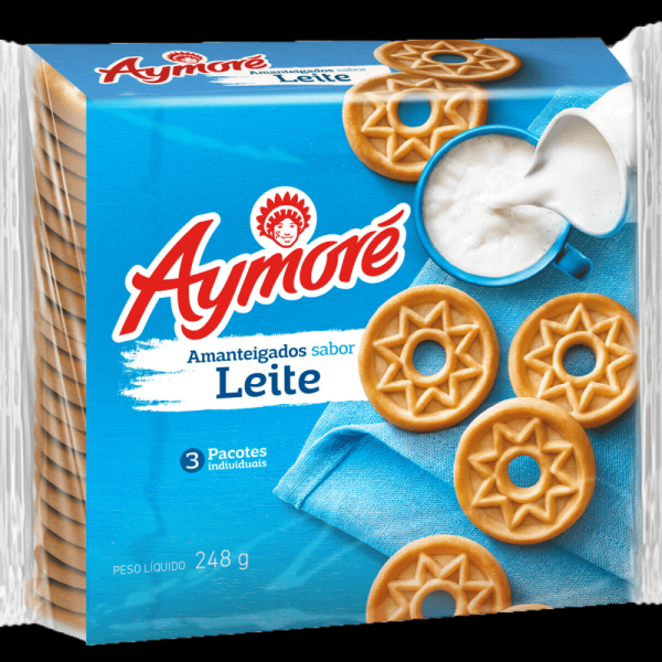 Encontraproduto.com.br - Biscoito Amanteigado Leite Aymoré Pacote 248g 3 Unidades