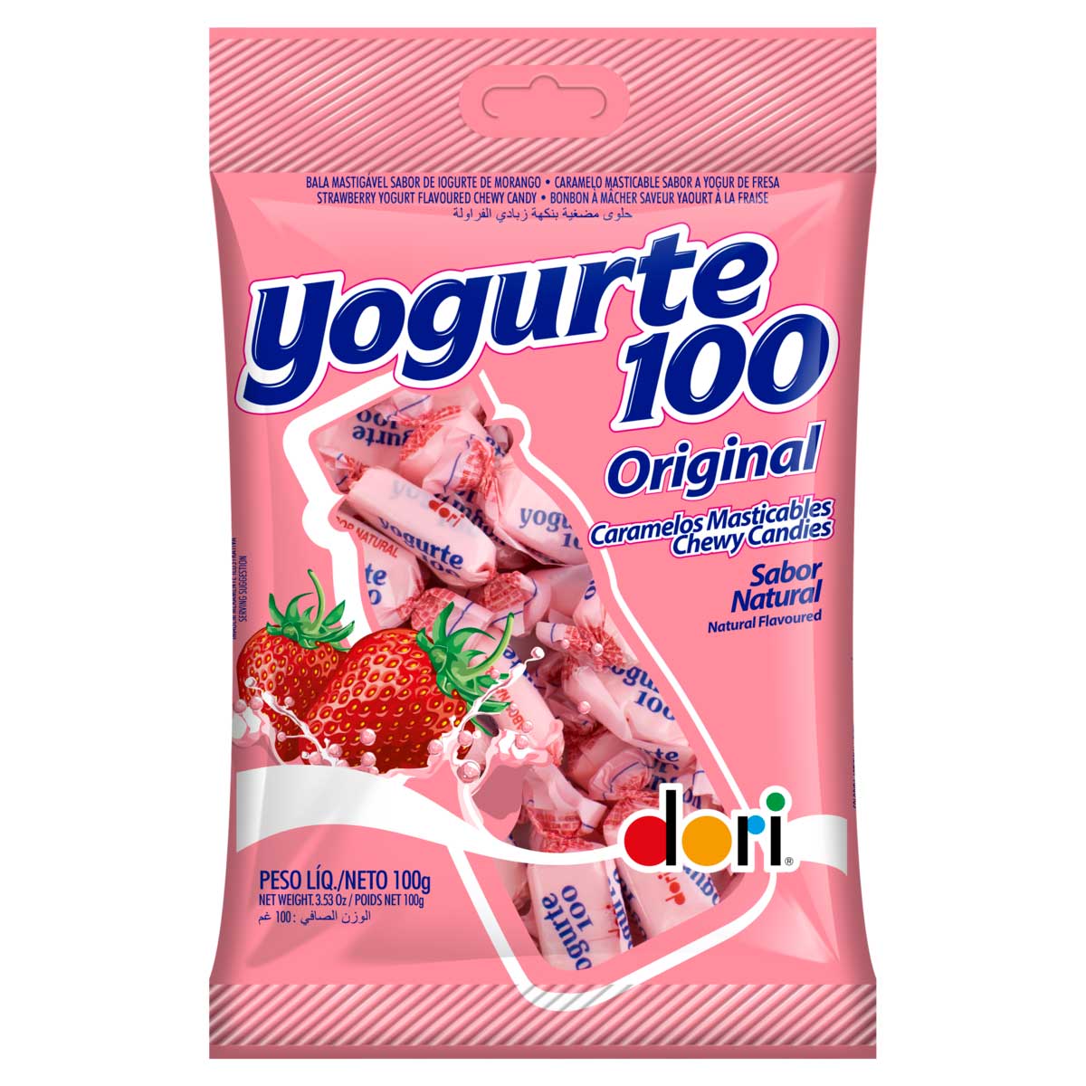 Bala Mastigável Dori Yogurte 100 Morango 100g