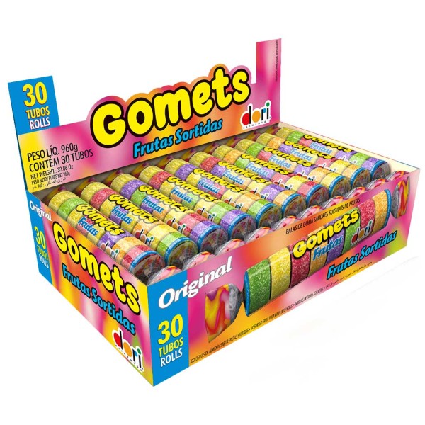 Encontraproduto.com.br - Bala de Goma Dori Gomets Frutas Sortidas Caixeta com 30 unidades