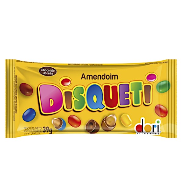 Encontraproduto.com.br - Pastilha De Chocolate Com Amendoim Disqueti Dori 39g