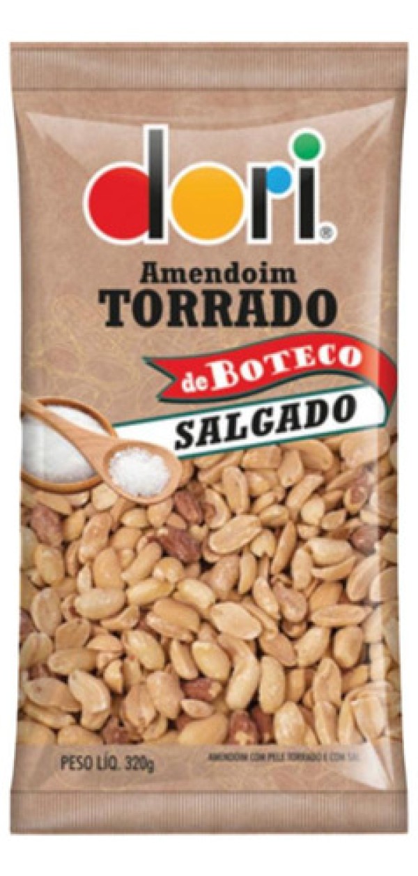 Amendoim Torrado Salgado Dori de Boteco Pacote 320g