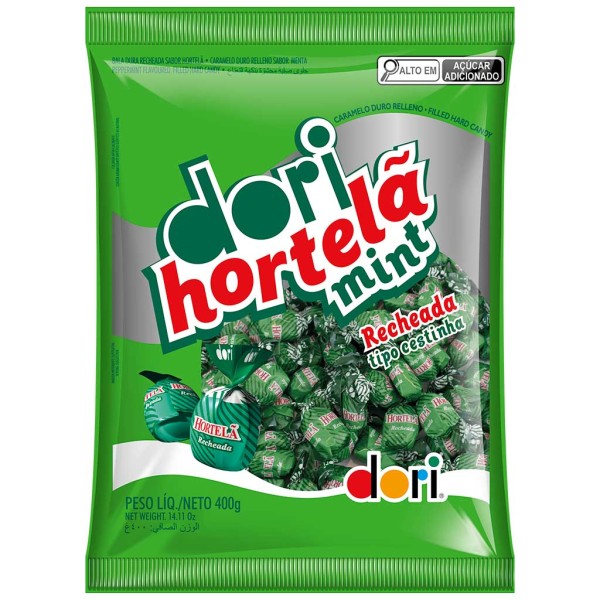 Bala Dura Recheada Hortelã 400g - Dori