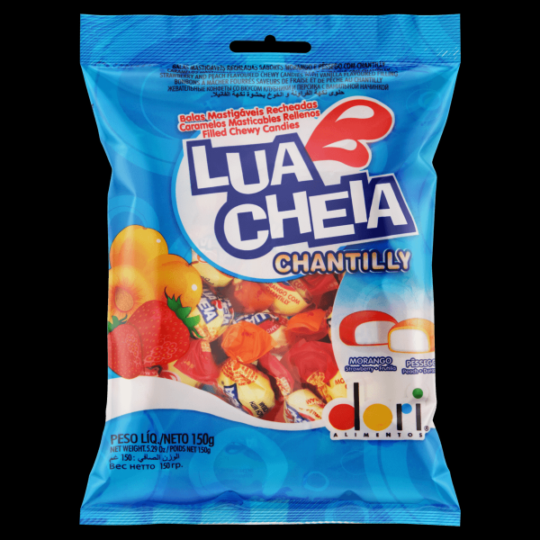 Encontraproduto.com.br - Bala Mastigável Recheada Lua Cheia Chantilly 100g - Dori
