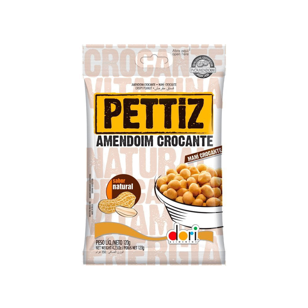 Encontraproduto.com.br - AMENDOIM NATURAL PETTIZ CROCANTE 120G