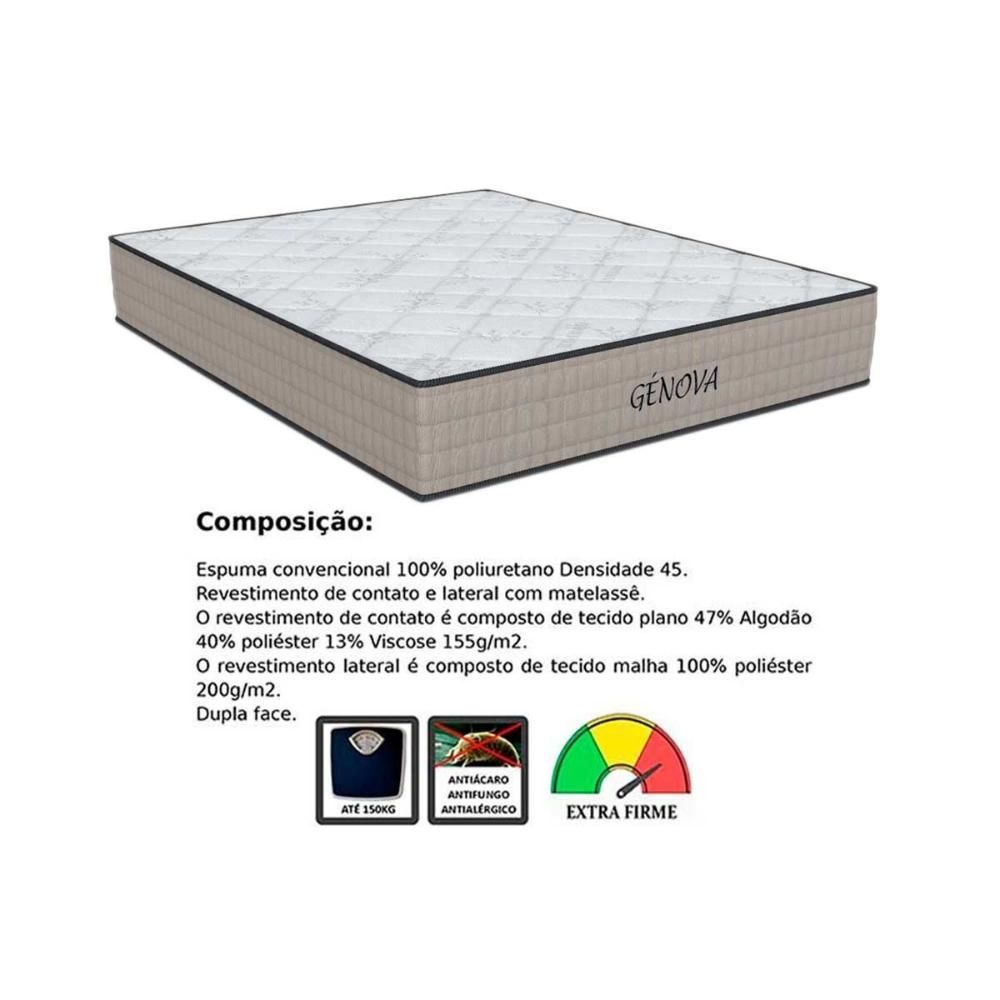 Encontraproduto.com.br - Cama Box Casal: Colchão Espuma D45 Orthoflex Genova + Base Crc Suede Clean(138X188)