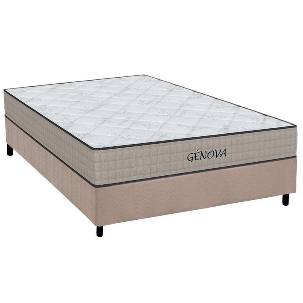 Encontraproduto.com.br - Cama Box Casal: Colchão Espuma D45 Orthoflex Genova + Base Crc Suede Clean(138X188)