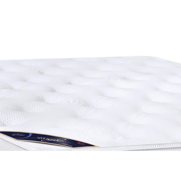 Encontraproduto.com.br - Cama Box Baú Solteiro: Colchão Molas Ensacadas Castor Pocket Gold Star Vitagel Slx Double Face + Base Crc Courano White(88x188)