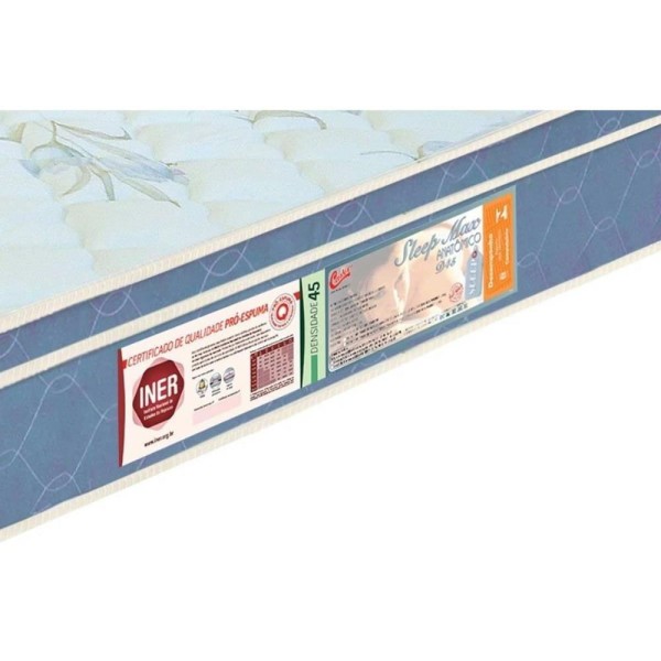 Encontraproduto.com.br - Cama Box Queen: Colchão Espuma D45 Castor Sleep Max + Base Crc Courano White(158X198)