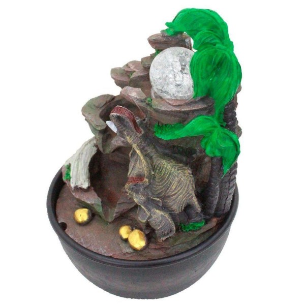 Encontraproduto.com.br - Fonte De água Decorativa Elefantes Cascata Luz De Led Bivolt