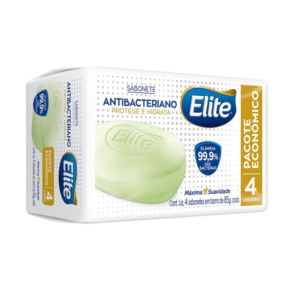 Encontraproduto.com.br - Sabonete em Barra Elite Antibacteriano com 4 Unidades 85g