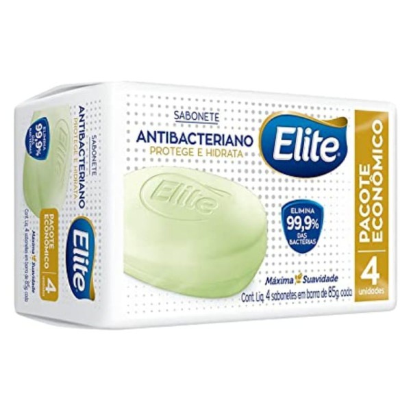 Encontraproduto.com.br - Sabonete em Barra Elite Antibacteriano com 4 Unidades 85g
