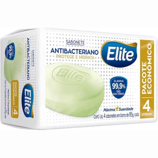 Encontraproduto.com.br - Sabonete em Barra Elite Antibacteriano com 4 Unidades 85g