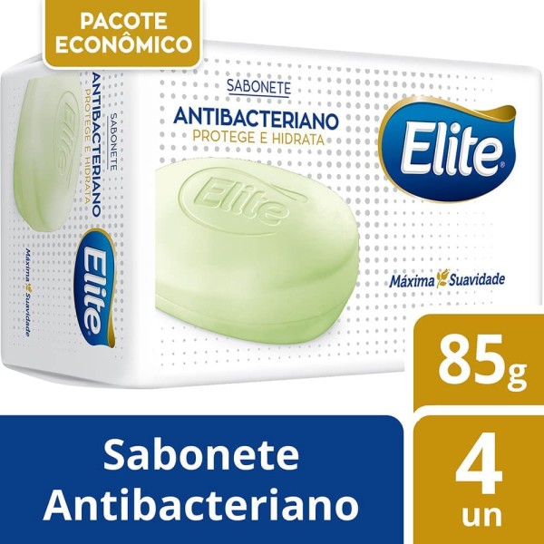 Encontraproduto.com.br - Sabonete em Barra Elite Antibacteriano com 4 Unidades 85g