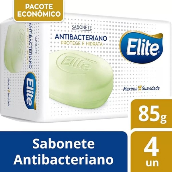 Encontraproduto.com.br - Sabonete em Barra Elite Antibacteriano com 4 Unidades 85g