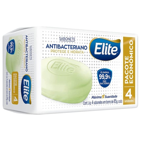 Encontraproduto.com.br - Sabonete em Barra Elite Antibacteriano com 4 Unidades 85g