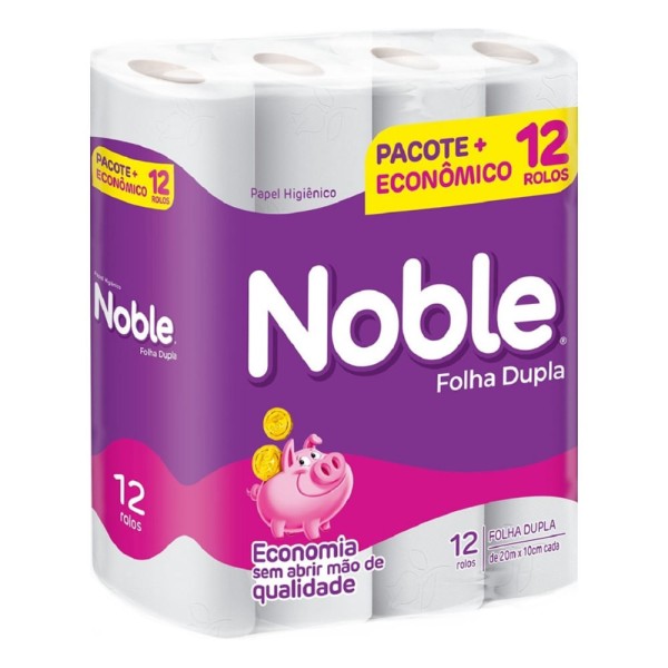 Papel Higiênico Noble Folha Dupla 20m Com 12 Unidades