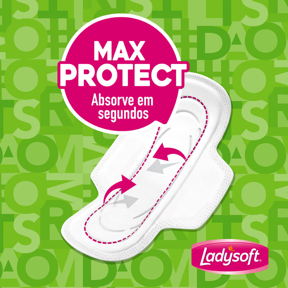 Encontraproduto.com.br - Absorvente Externo Ladysoft Normal Cobertura Suave com Abas Com 32 Unidades