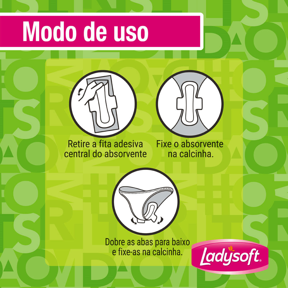 Encontraproduto.com.br - Absorvente Externo Ladysoft Normal Cobertura Suave com Abas Com 32 Unidades