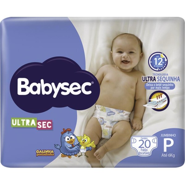 Encontraproduto.com.br - Fralda Descartável Babysec Ultra Jumbinho P c/ 20 Unid