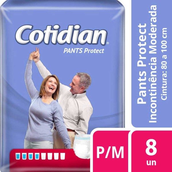 Encontraproduto.com.br - Fralda Geriátrica Cotidian Pants Protect P/M 8 Unidades