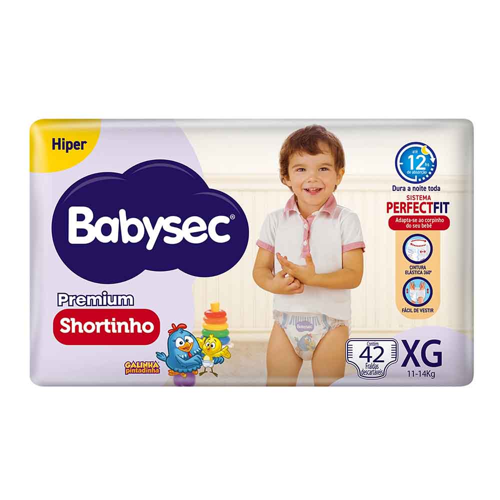 Encontraproduto.com.br - FRALDA BABYSEC SHORTINHO HIPER XG C/42 UN