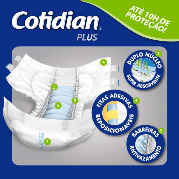 Encontraproduto.com.br - Fralda Geriátrica Cotidian Plus XG 14 Unidades