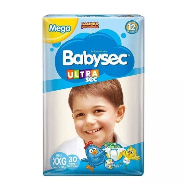 Fralda Descartável BabySec Mega XXG Pacote com 28 unidades