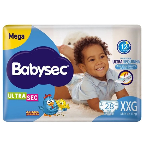 Encontraproduto.com.br - Fralda Descartável BabySec Mega XXG Pacote com 28 unidades