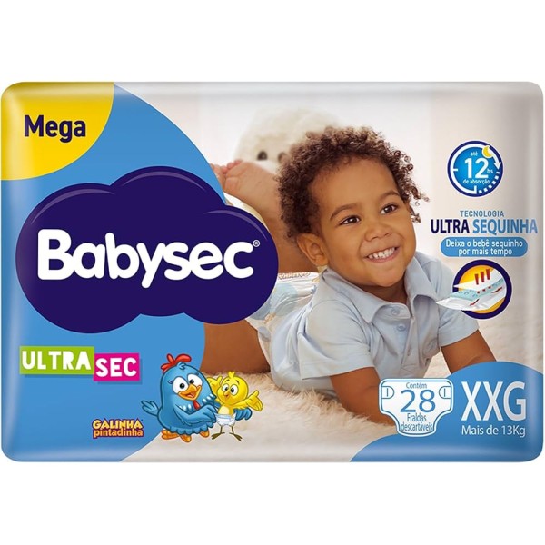 Encontraproduto.com.br - Fralda Descartável BabySec Mega XXG Pacote com 28 unidades
