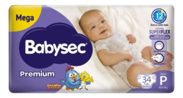 Fralda Premium Mega P Com 24 Un - Babysec