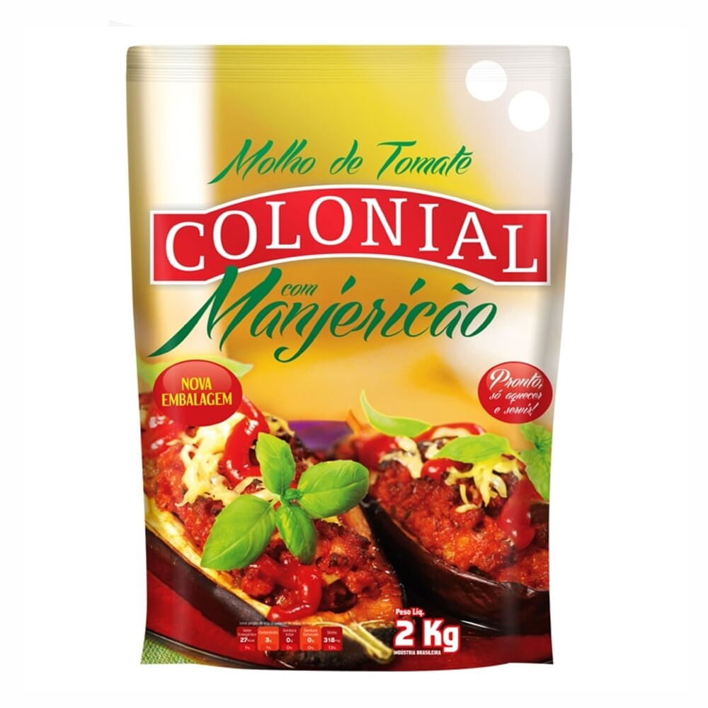 Encontraproduto.com.br - Molho Tomate Colonial com Manjericão 2 Kg