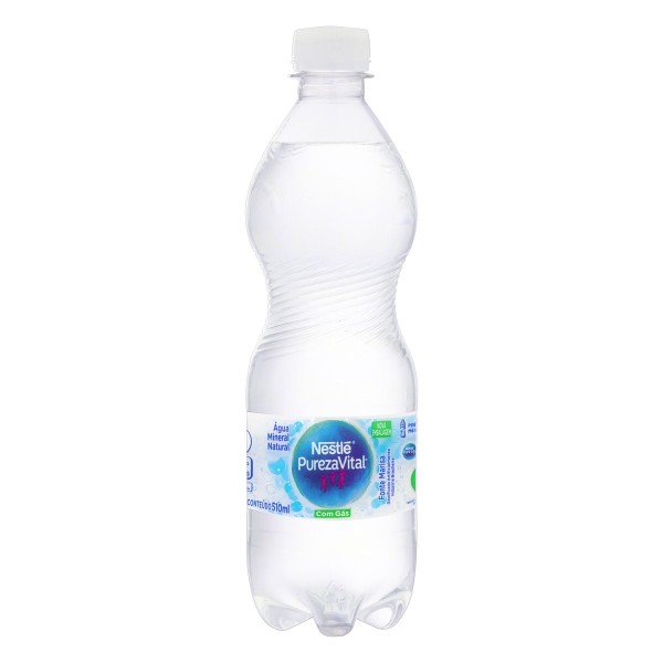 Água Mineral Natural com Gás Pureza Vital Garrafa 510 ml