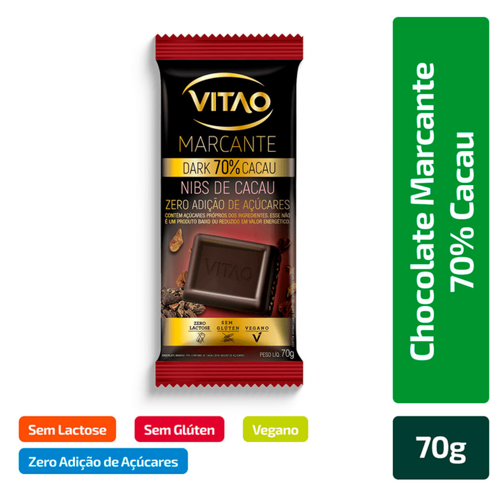 Encontraproduto.com.br - Chocolate Vitao Zero Nibs 70% Zero 70g