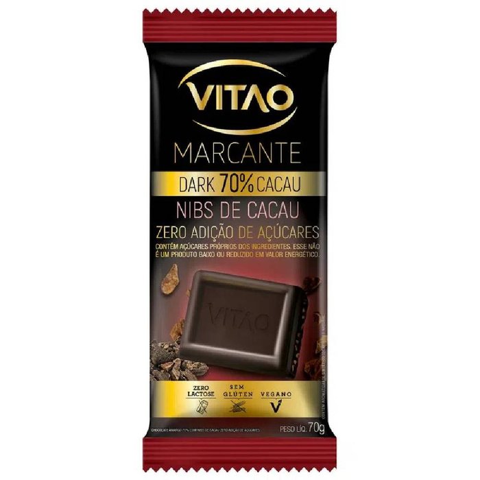 Encontraproduto.com.br - Chocolate Vitao Zero Nibs 70% Zero 70g