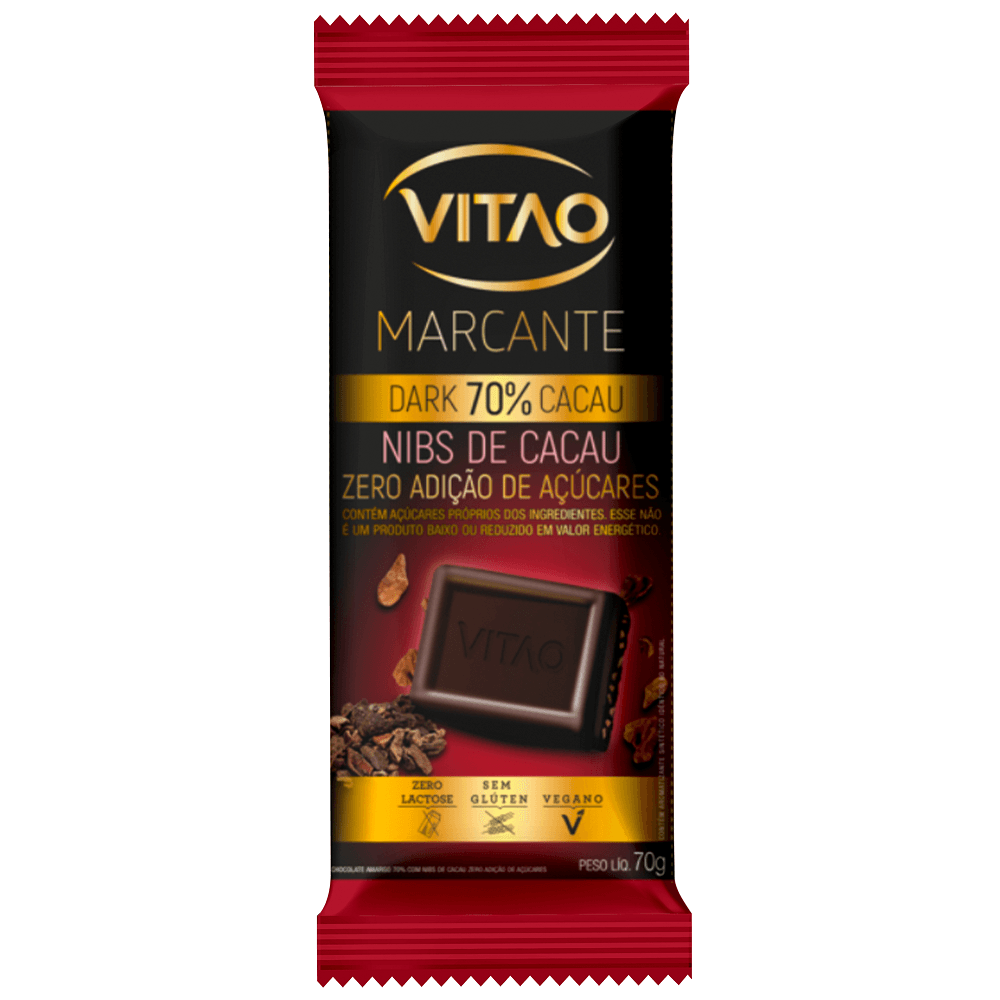 Encontraproduto.com.br - Chocolate Vitao Zero Nibs 70% Zero 70g
