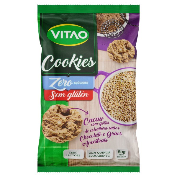 Encontraproduto.com.br - Cookies Vitao Graos E Cacau Sem Gluten Zero 80g