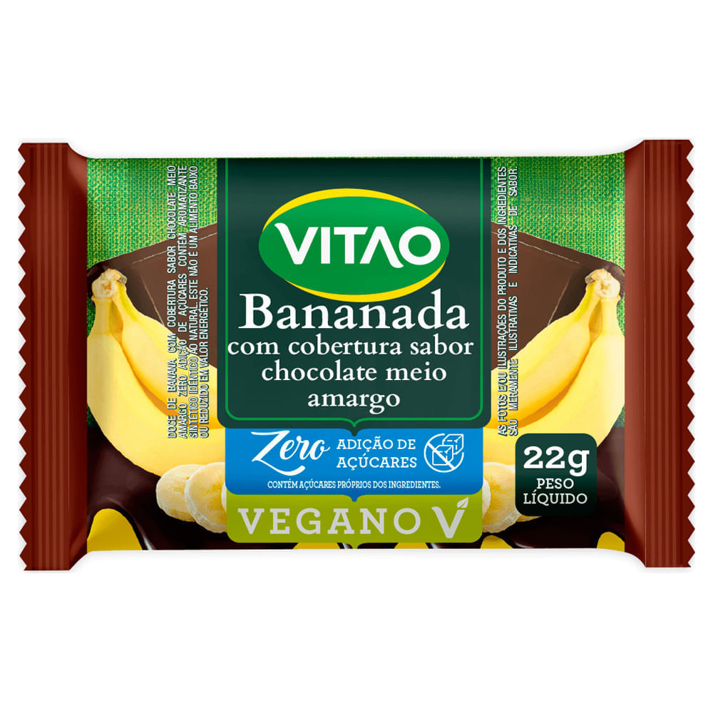 Bananada Vitao Zero Chocolate Amargo 22g