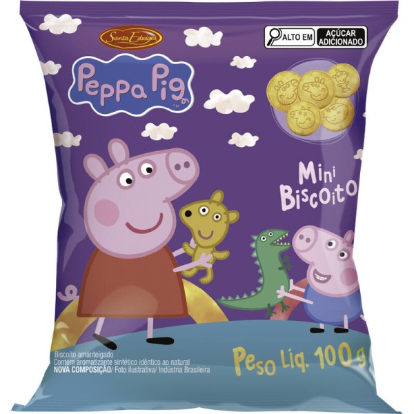 Encontraproduto.com.br - Biscoito Santa Edwiges Peppa Pig Leite Pacote com 100g