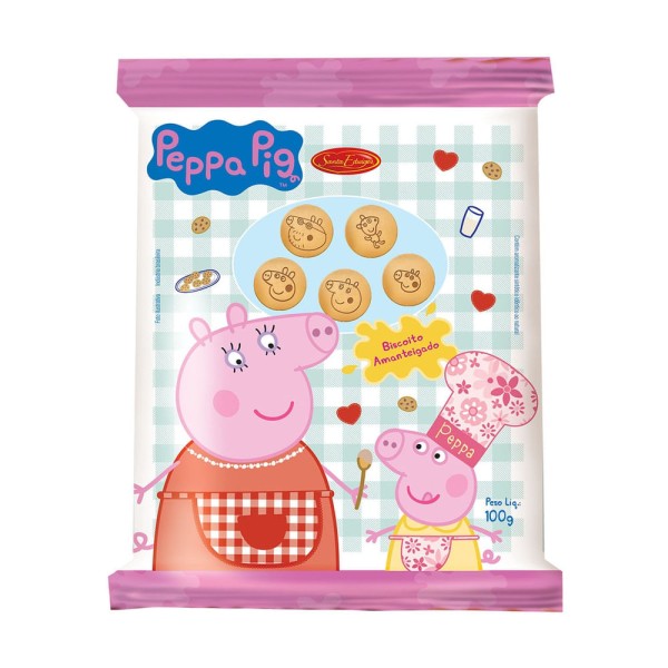 Encontraproduto.com.br - Biscoito Santa Edwiges Peppa Pig Leite Pacote com 100g
