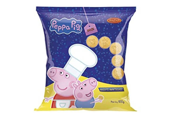 Encontraproduto.com.br - Biscoito Santa Edwiges Peppa Pig Leite Pacote com 100g
