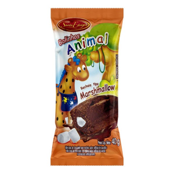 Encontraproduto.com.br - Mini Bolo de Chocolate com Recheio de Marshmallow Santa Edwiges 40 g