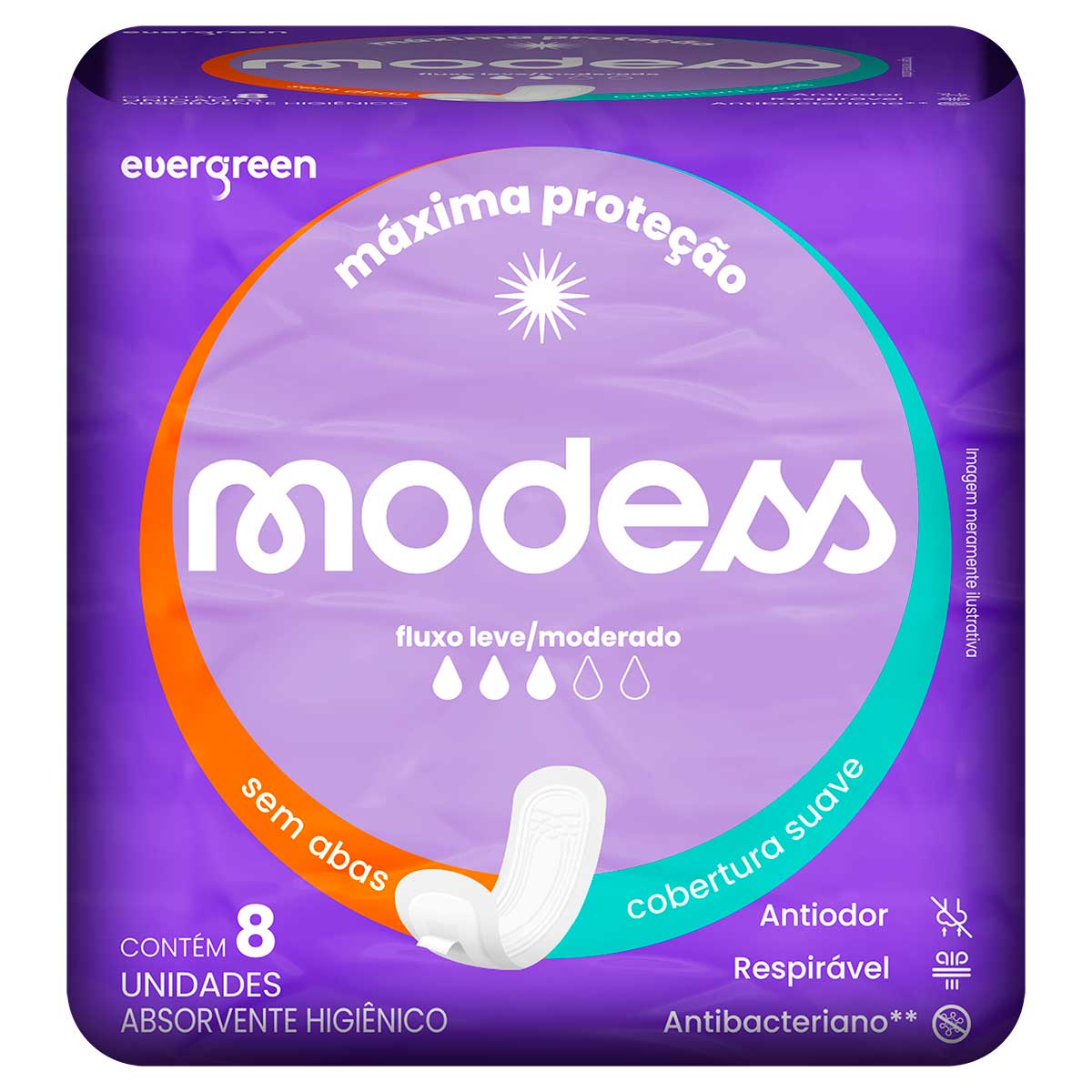Encontraproduto.com.br - Absorvente Externo Modess Cobertura Suave Sem Abas | Com 8 Unidades