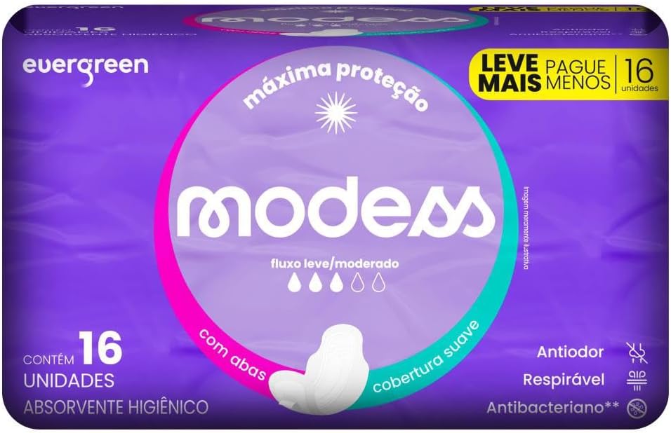 Encontraproduto.com.br - Absorvente Modess Suave Com Abas 16 Unidades
