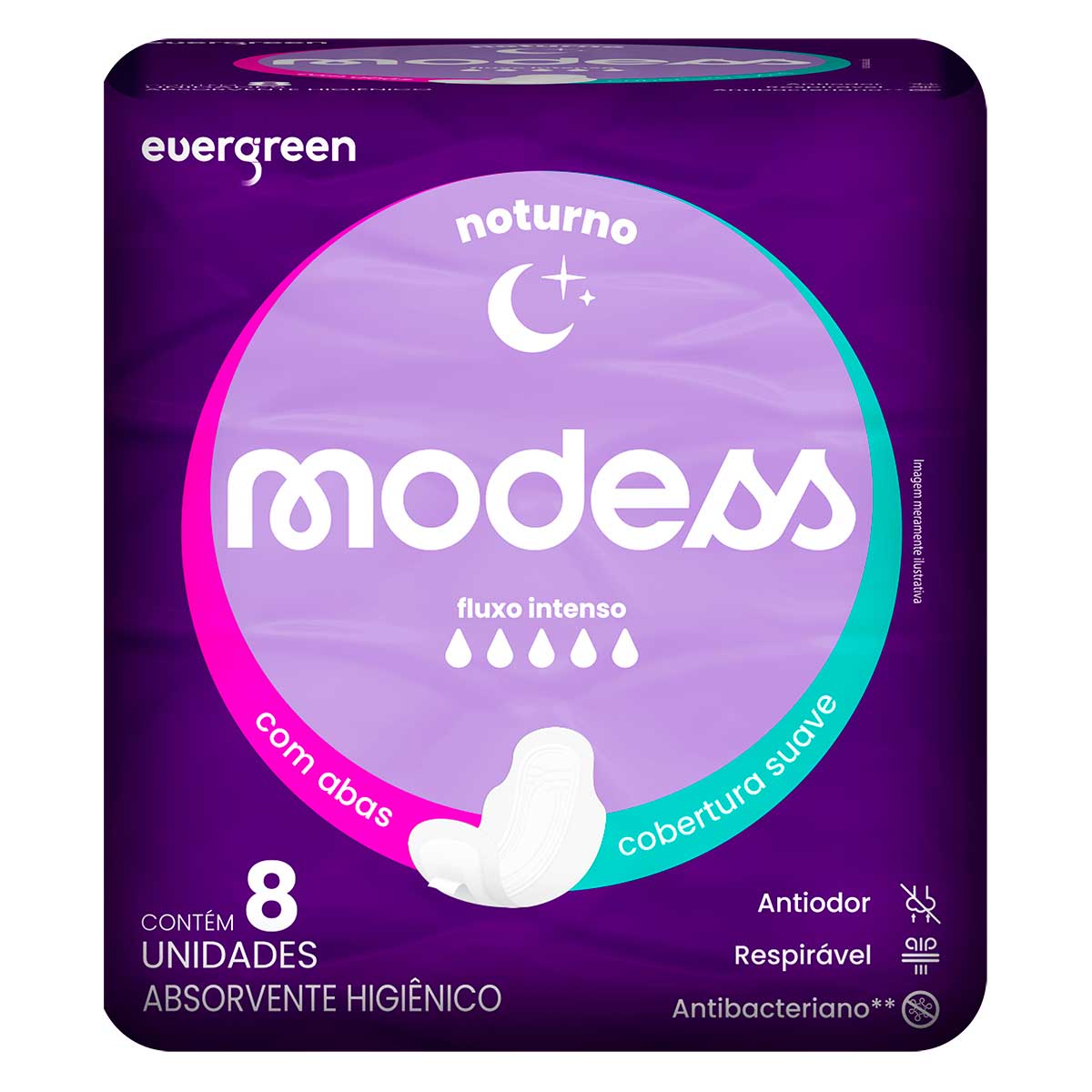 Encontraproduto.com.br - Absorvente com Abas Noturno Modess com 8un