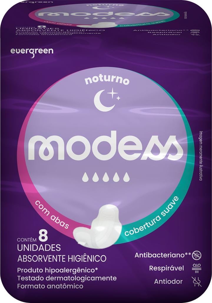 Encontraproduto.com.br - Absorvente com Abas Noturno Modess com 8un