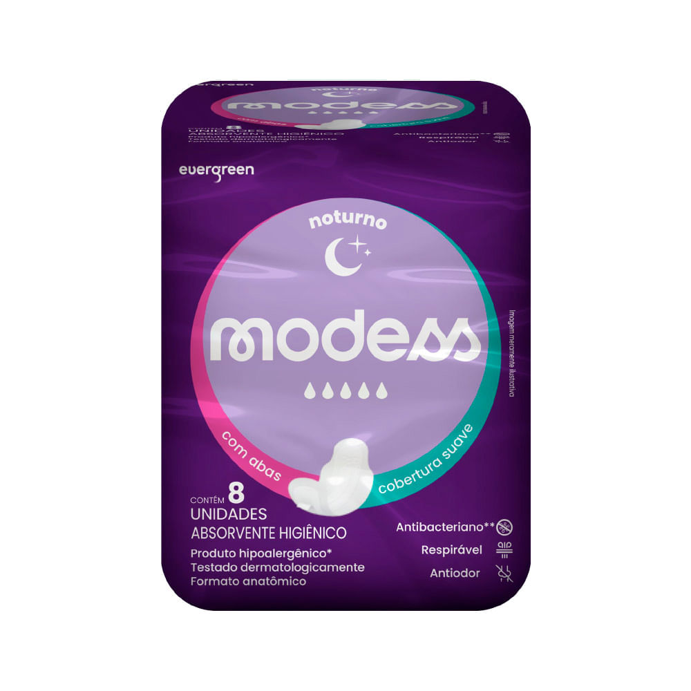Absorvente com Abas Noturno Modess com 8un
