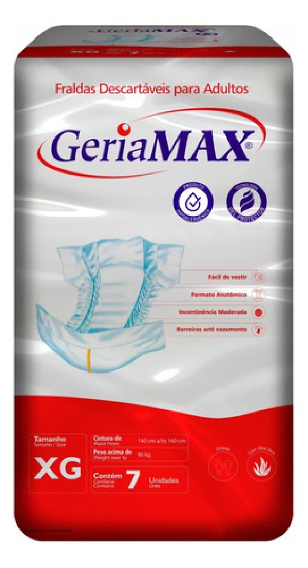 Encontraproduto.com.br - Fraldas Geríatrica Descartaveis Adulto Geriamax Xg C/7