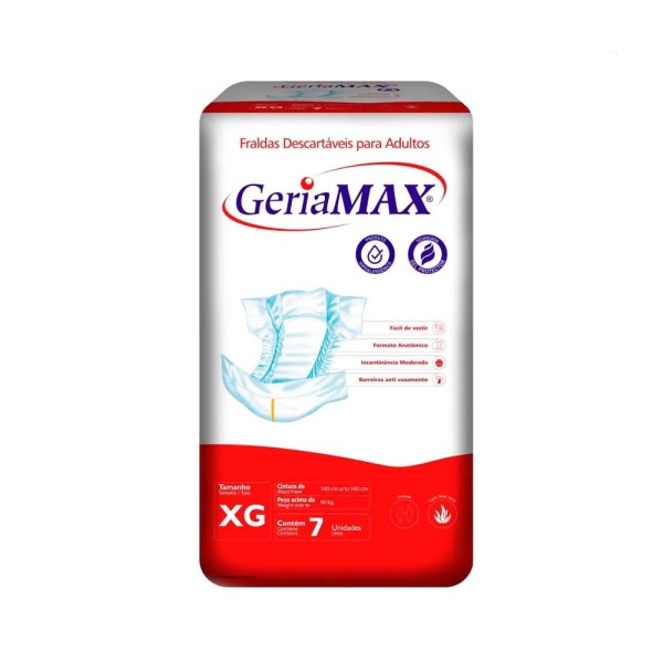 Encontraproduto.com.br - Fraldas Geríatrica Descartaveis Adulto Geriamax Xg C/7