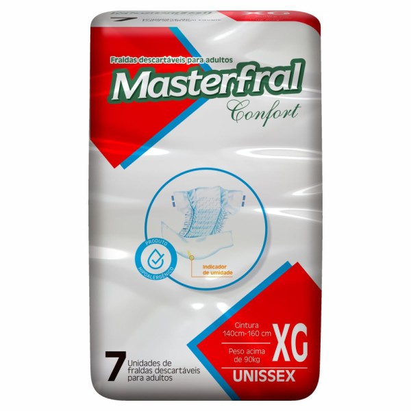 Encontraproduto.com.br - Fralda Geriátrica Masterfral Confort Xg Com 7 Unidades